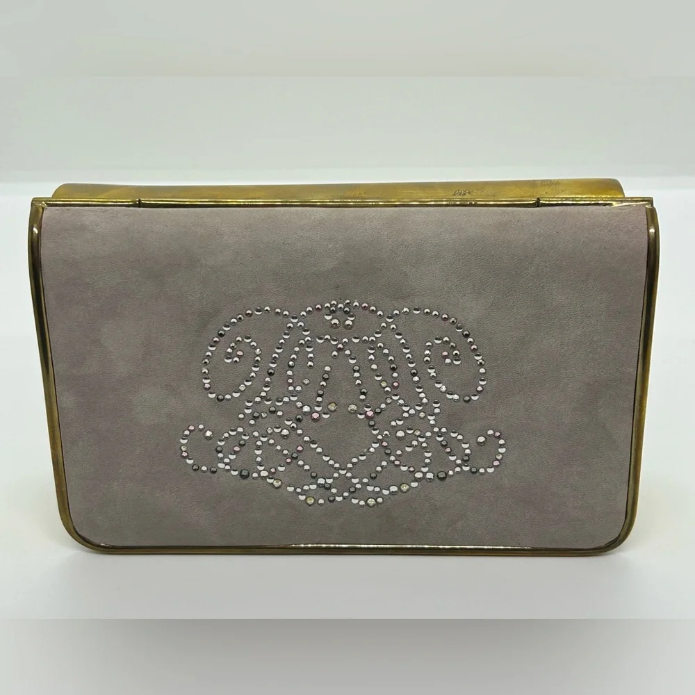 VERY RARE Vintage Ralph Lauren Suede Beaded Brass Jewelry Box